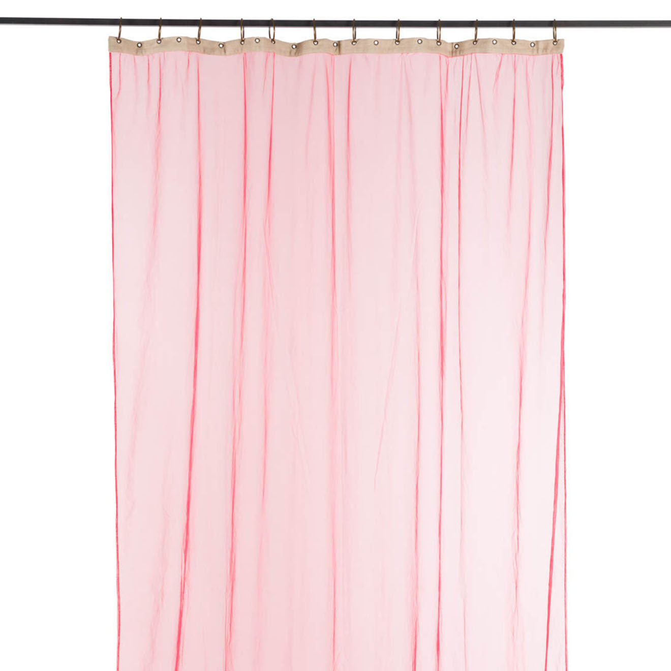 En Fil d'Indienne Voilage Tulle fraise - 120x300 cm