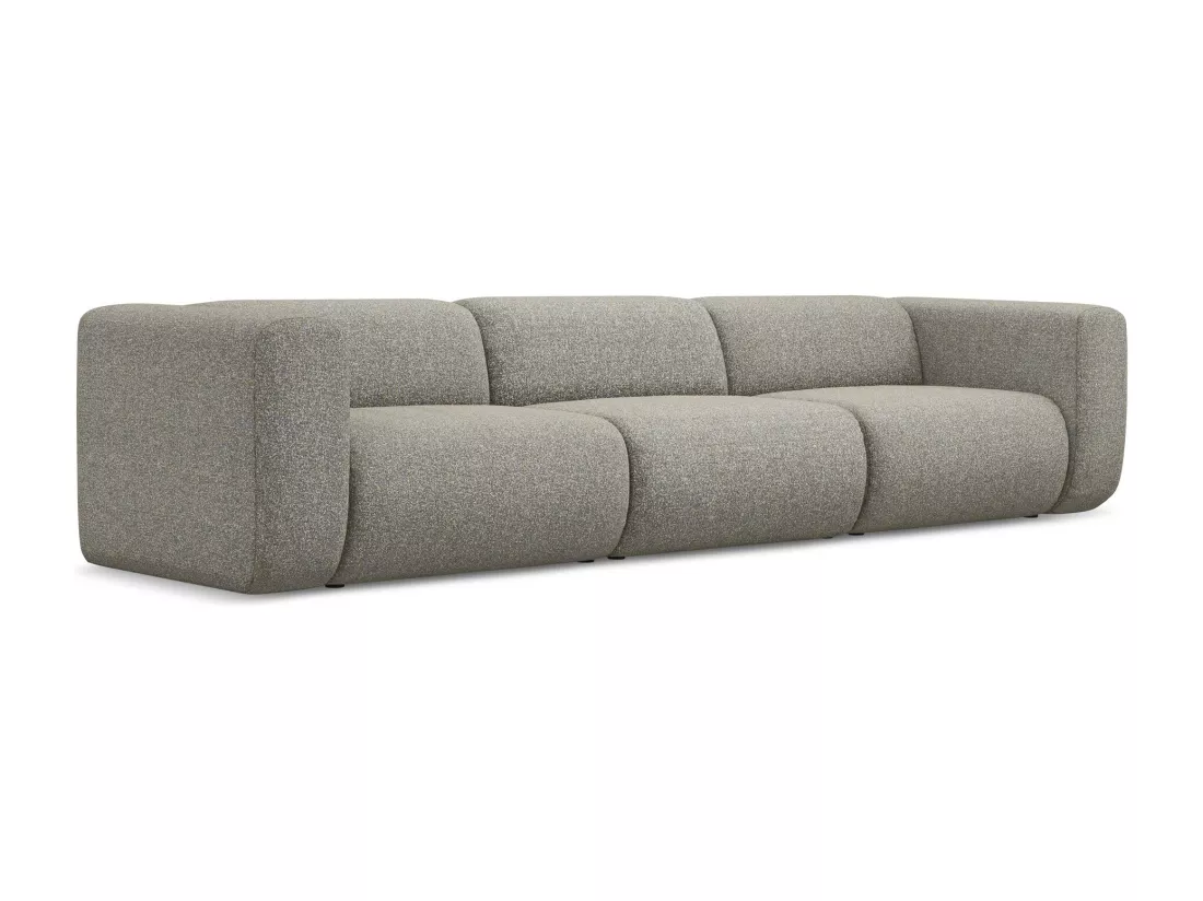 Canapé modulable 4 places en tissu texturé - beige foncé - EKAHI