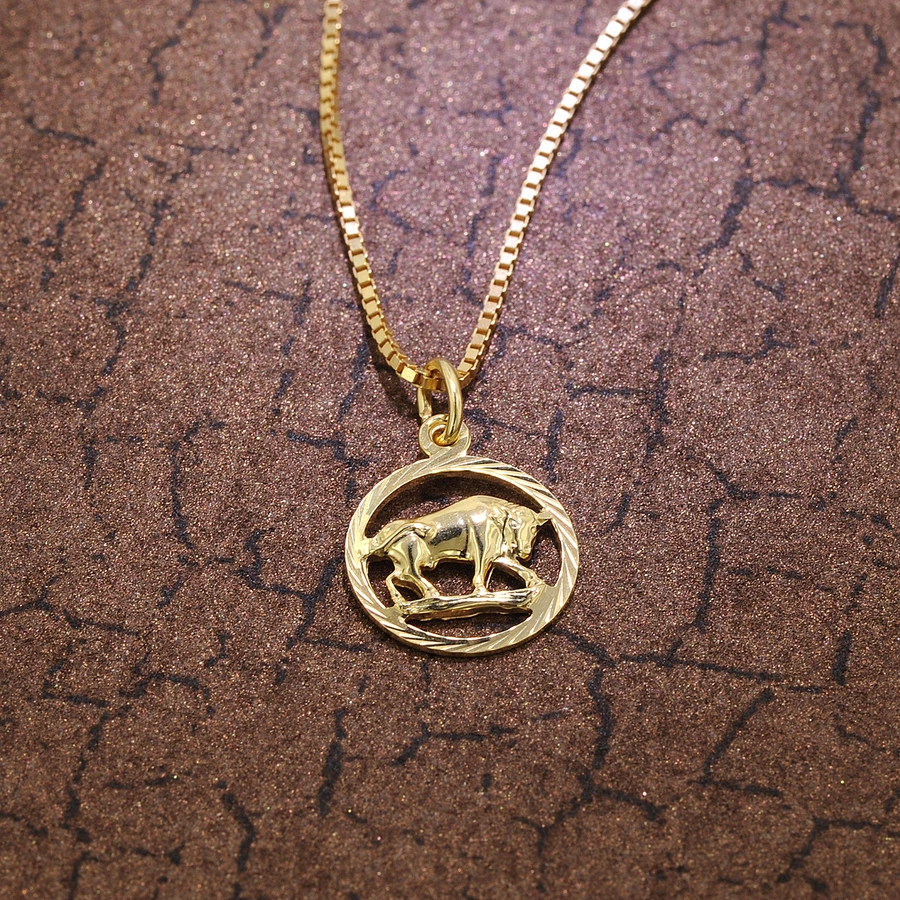 trendor Kinder Sternzeichen Stier 333 Gold + goldplattierte Kette gold