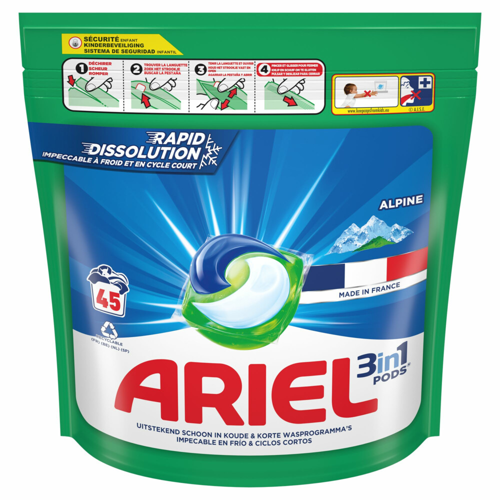 Ariel 3in1 Wasmiddel Pods Alpine90 stuks