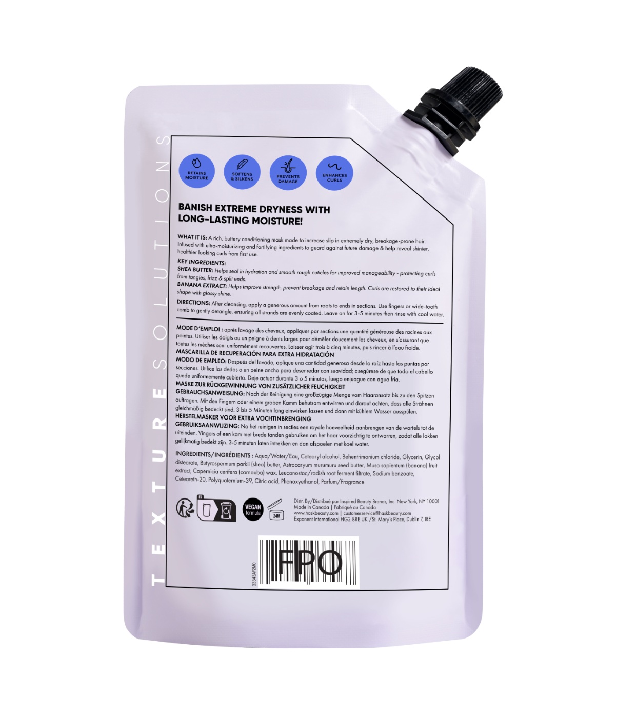 Hask - *Texture Solutions* - Máscara capilar de hidratação intensa