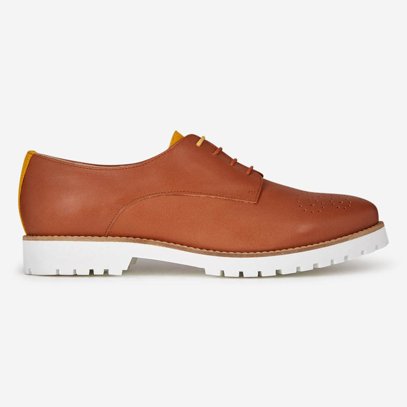 Mellow Yellow Derbies en Cuir Foilou camel