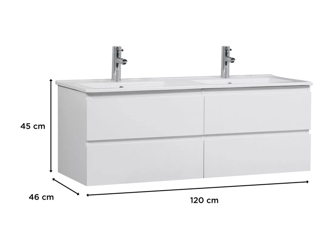 Meuble double vasque blanc 120cm