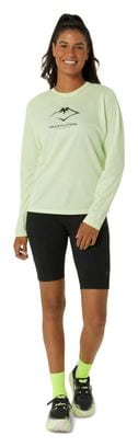 Maillot manches longues Asics Fujitrail Logo Vert Femme
