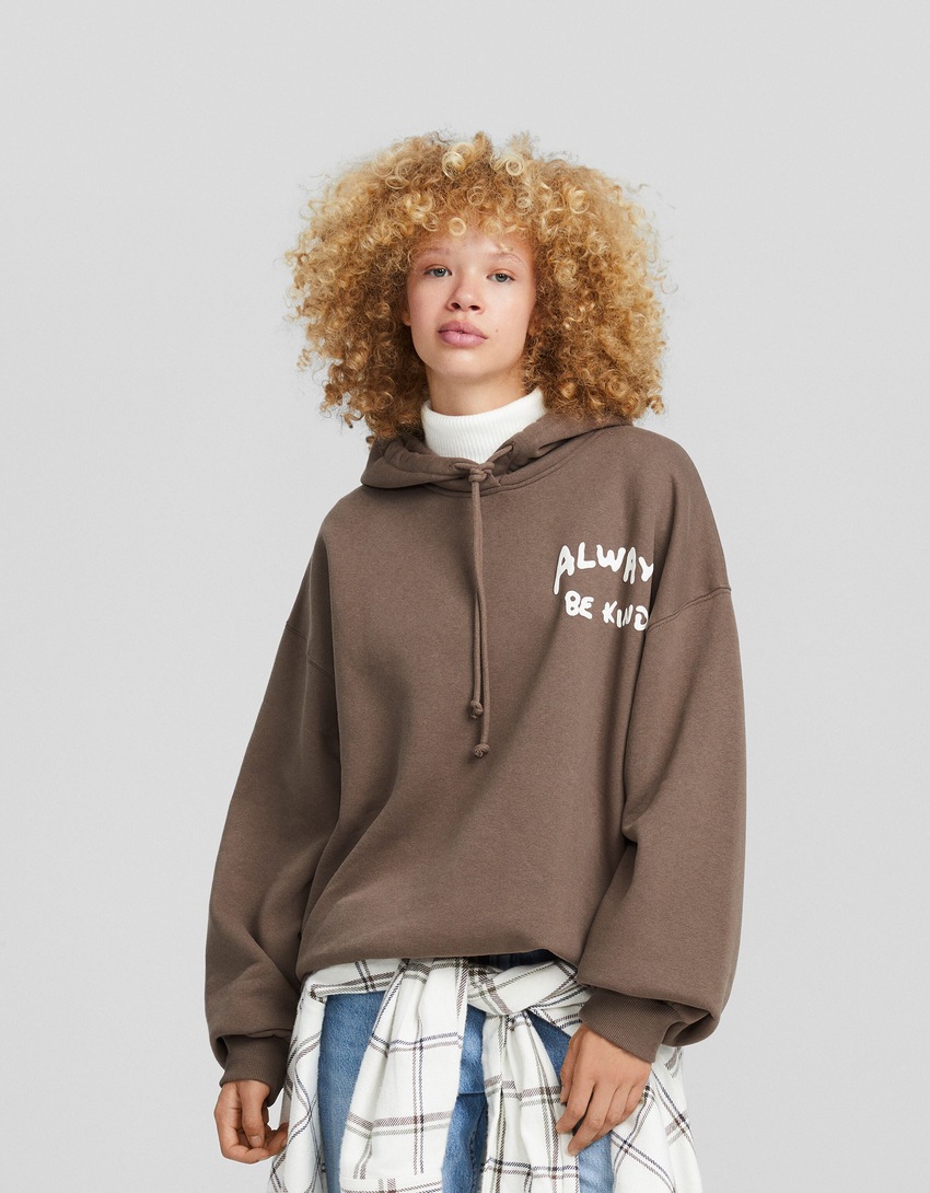 Moletom com capuz estampado