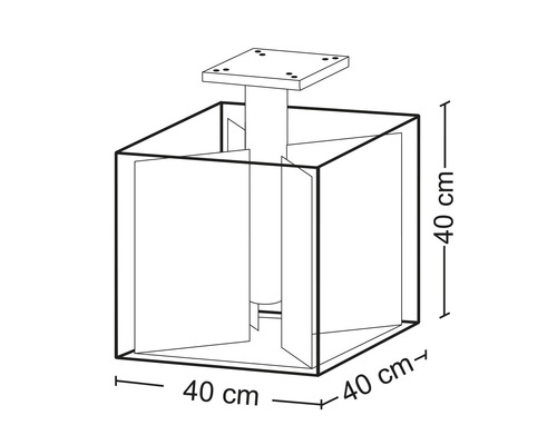 Universele grondanker voor betonneren of ingraven, 16 x 16 cm, verzinkt