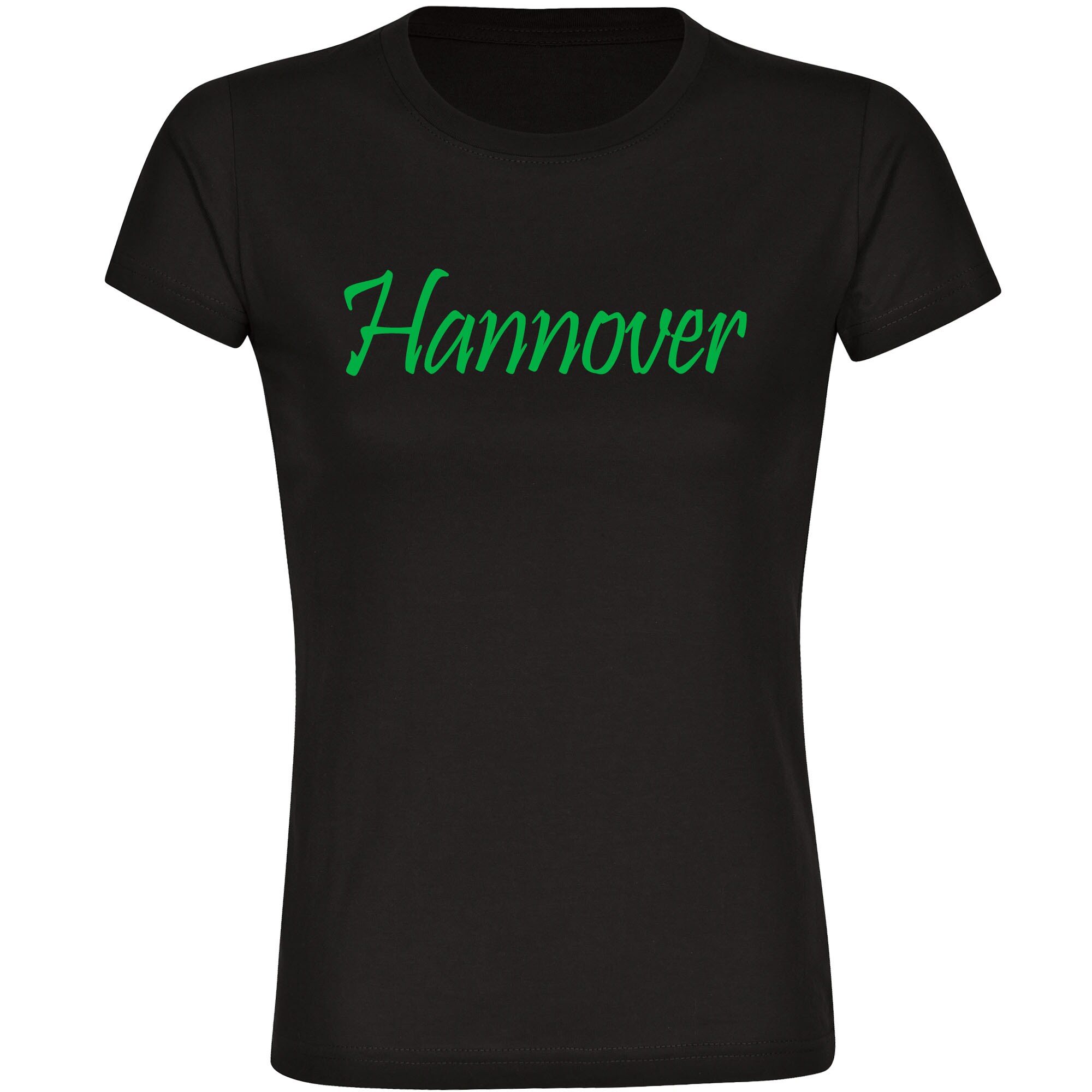 multifanshop® Damen T-Shirt - Hannover - Schriftzug - Druck grün