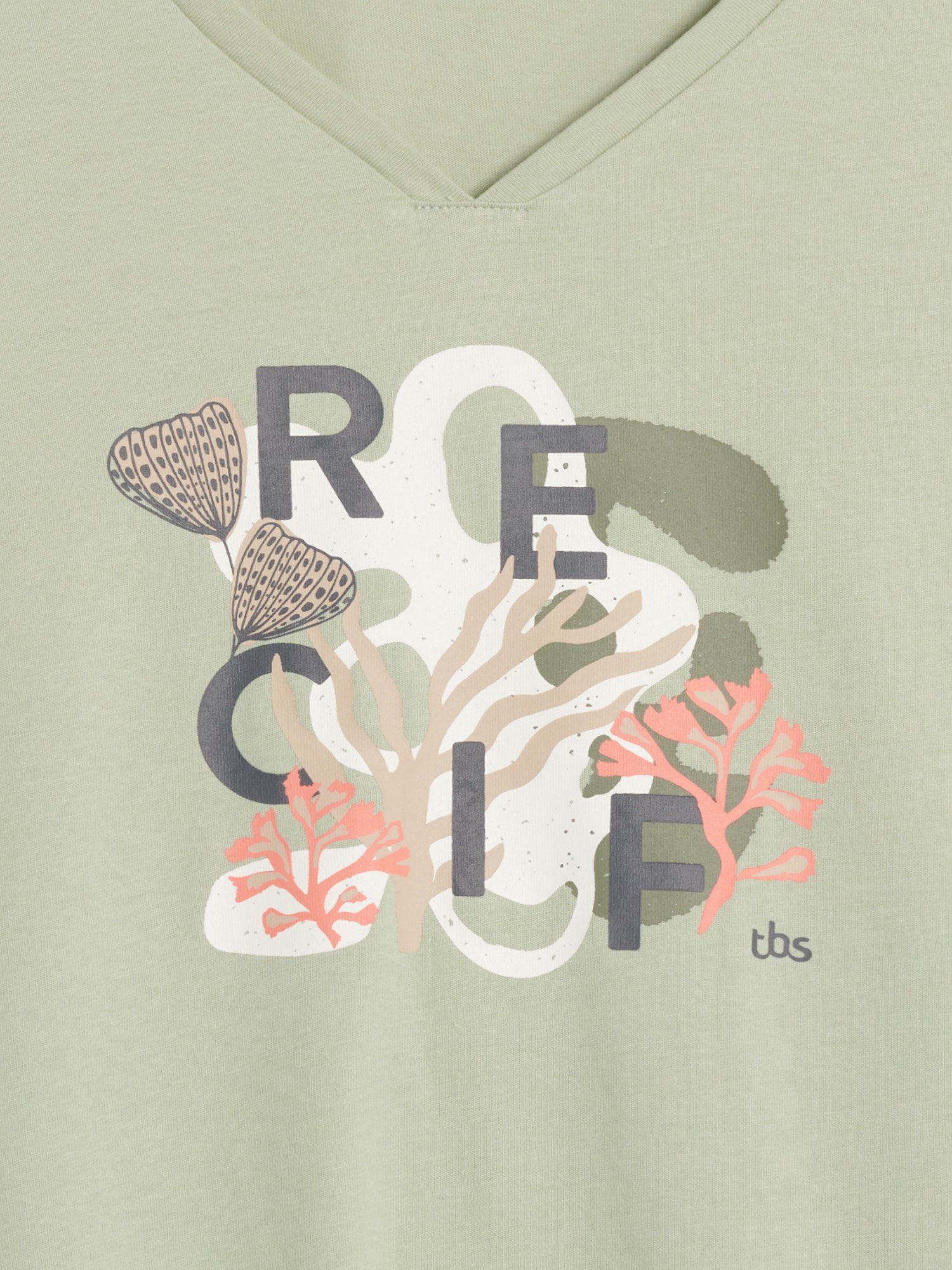 Tee Shirt Femme A Motif Vert