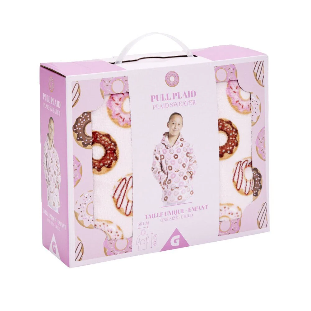 Pull plaid enfant motif donut Taille unique