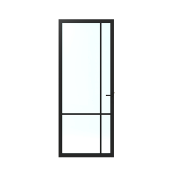 Lundia binnendeur Lumen En 1C04 blank glas zwart gegrondverfd opdek rechts 93 x 231,5 cm inclusief deurbeslag Tord
