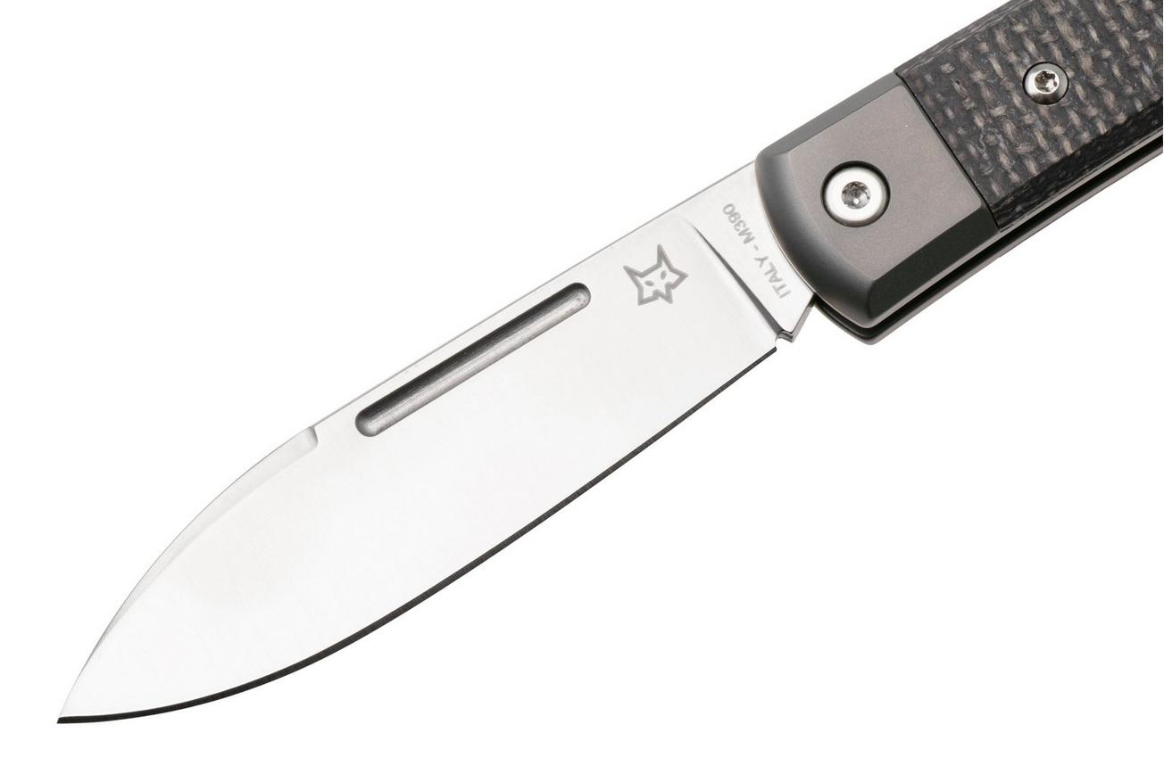 Fox Gunstock FX-558 BI Satin Böhler M390, Bison Yuta Micarta, slipjoint zakmes