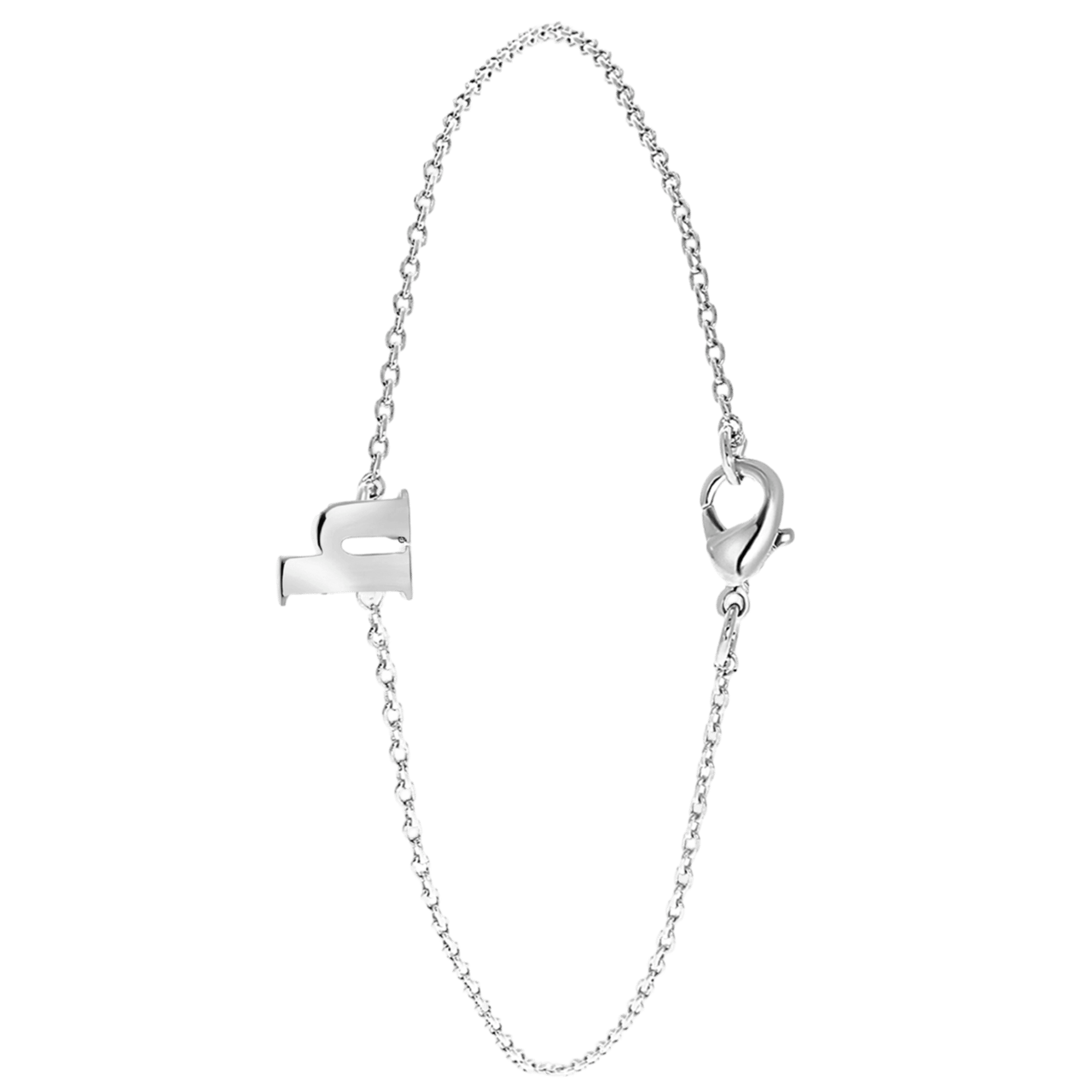 Stalen armband met letter hanger
