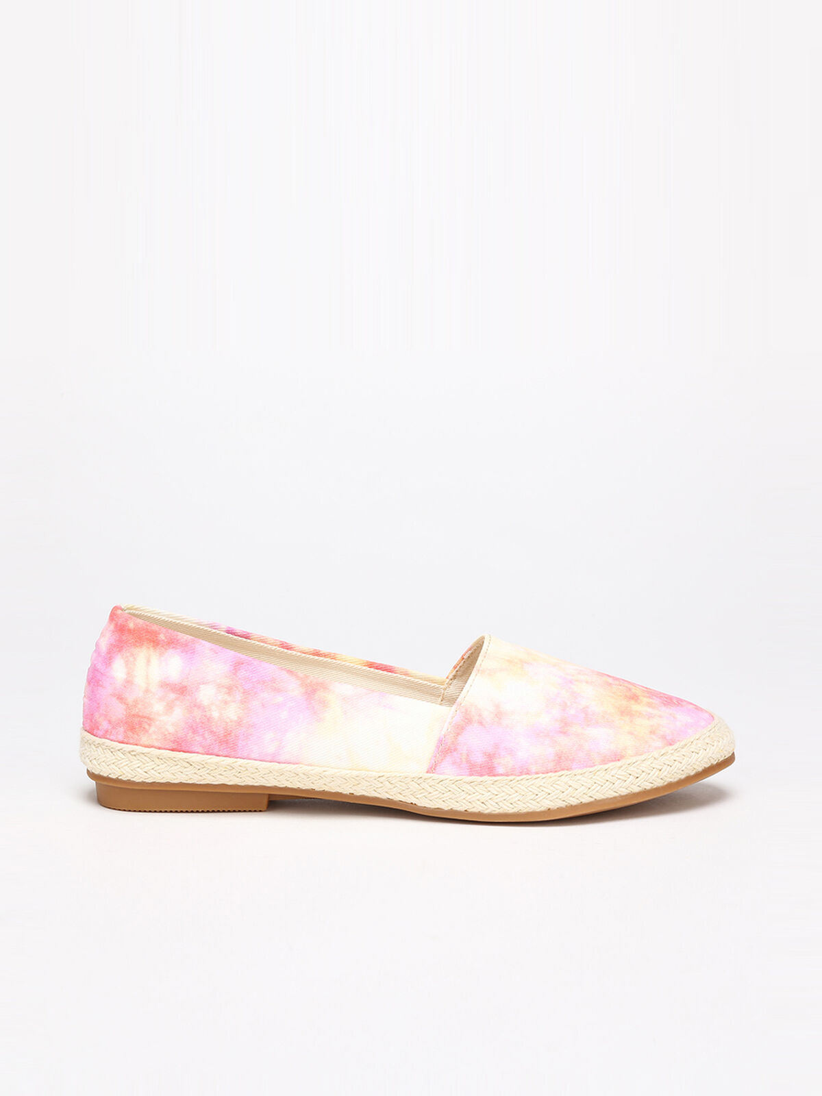 Espadrilles plates en tissu imprimé tie and dye- Multicolore