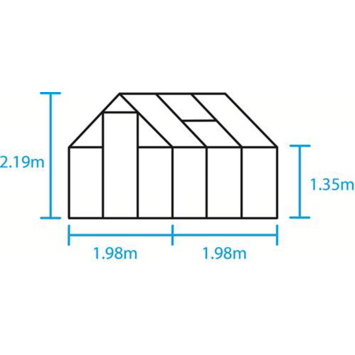 Tuinkas Royal Well Qube 66 zwart gecoat met 3mm veiligheidsglas