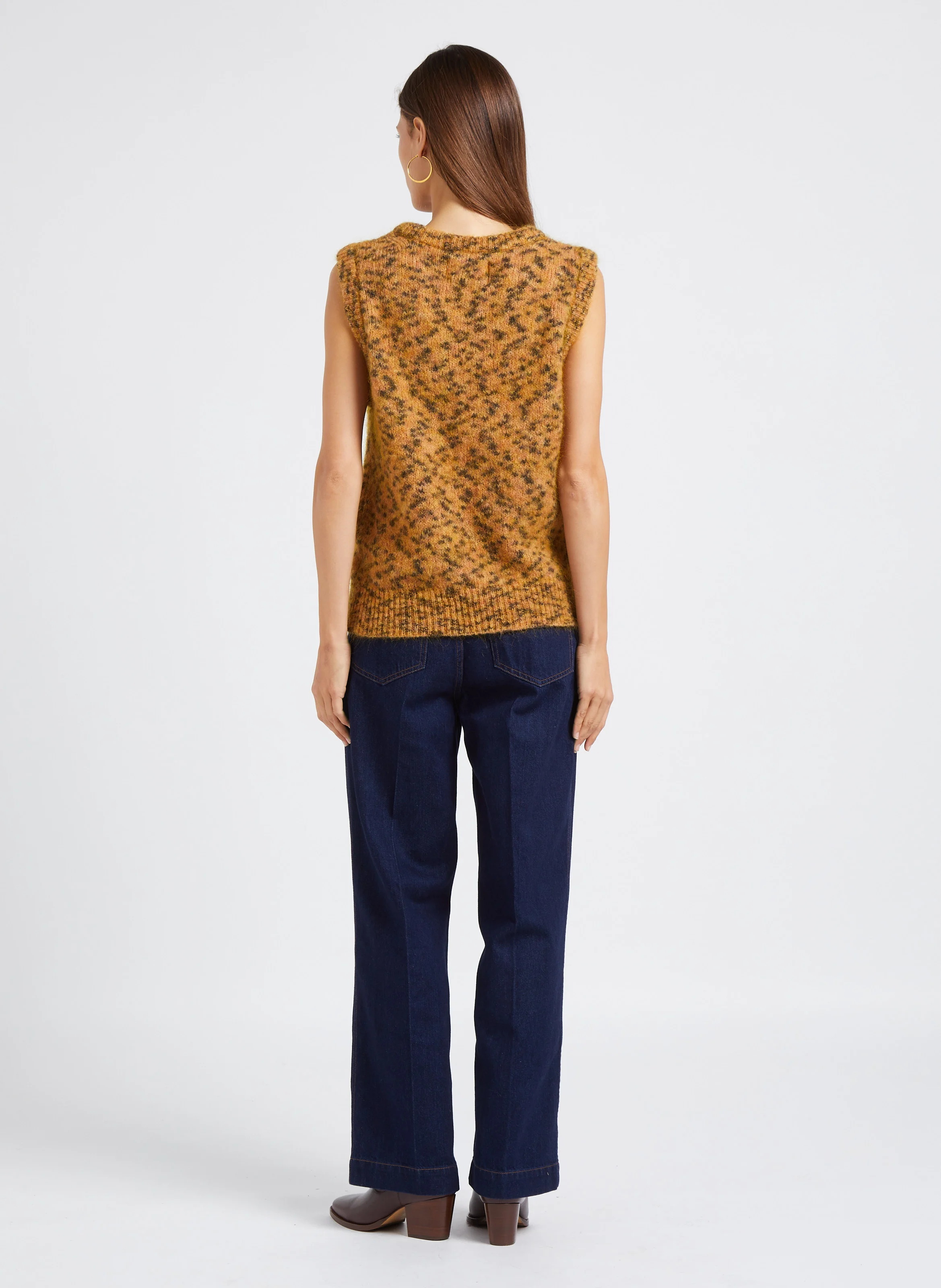 SAMUEL - Jean droit taille haute en coton | Bleu