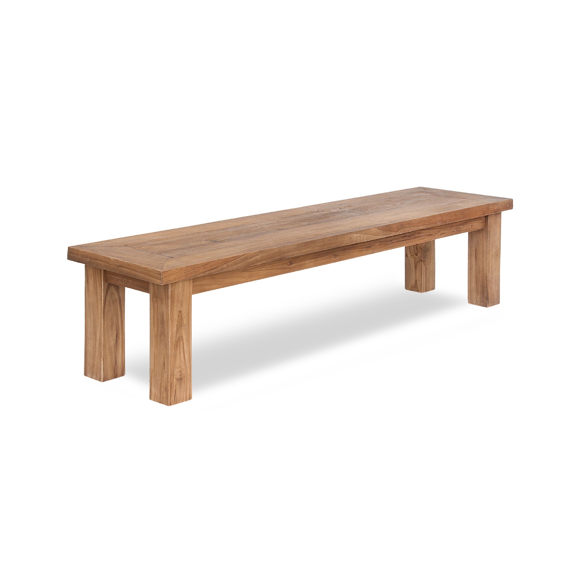 Holzbank aus recyceltem 'Teak', natur, L 140 cm, B 35 cm, H 47 cm von fischer's lagerhaus