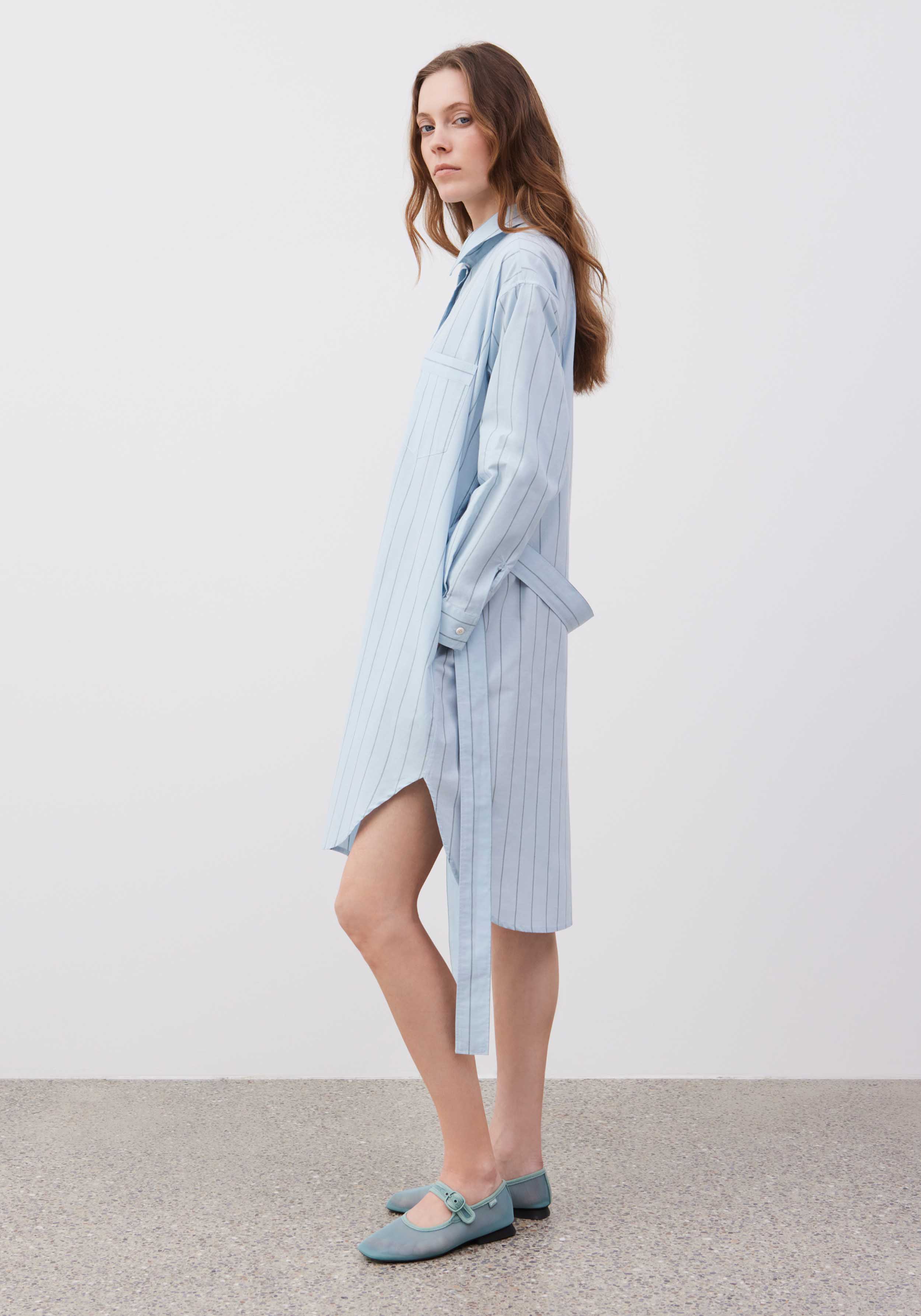 Lavie Hemdkleid Ono Striped Sky/Dunkelgrün