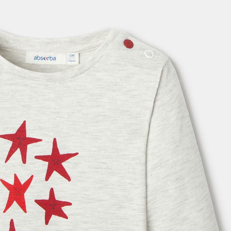 T-shirt à motif étoiles blanc bébé garçon Absorba