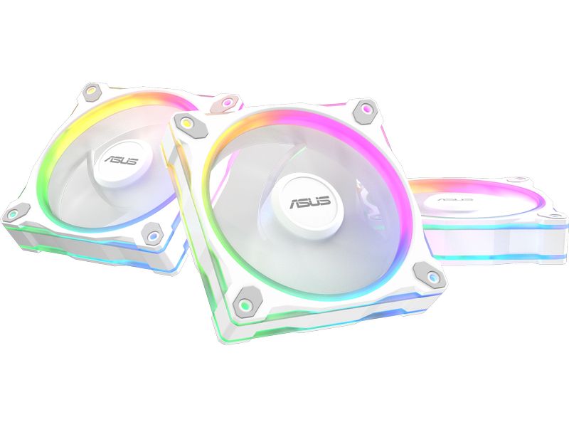 ASUS PC-Lüfter Prime MR120 Fan ARGB 3in1 Weiss Hochwertiger 120-mm PWM-Lüfter mit 20 adressierbaren LEDs