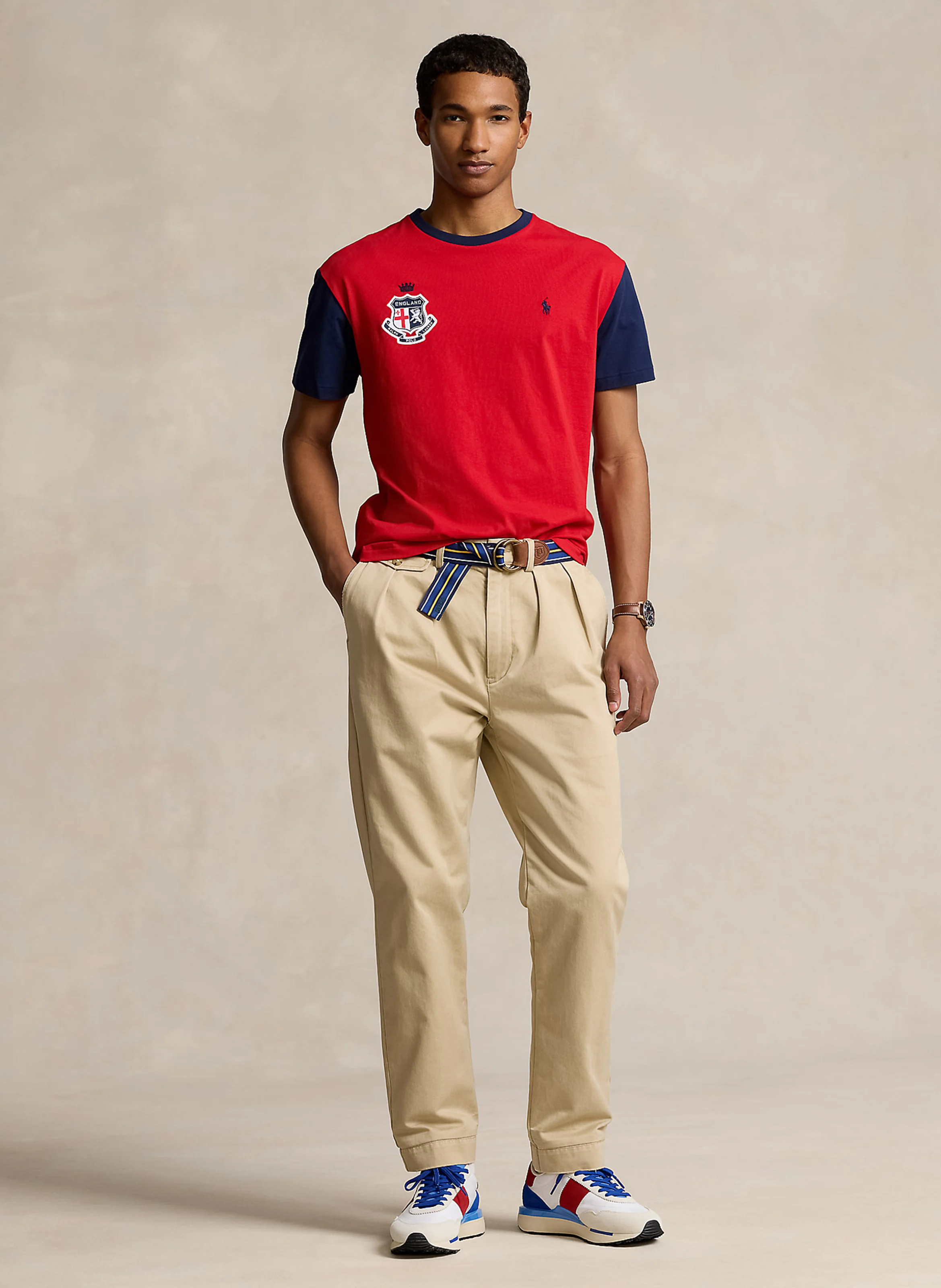 Tee-shirt col rond en coton | Rouge