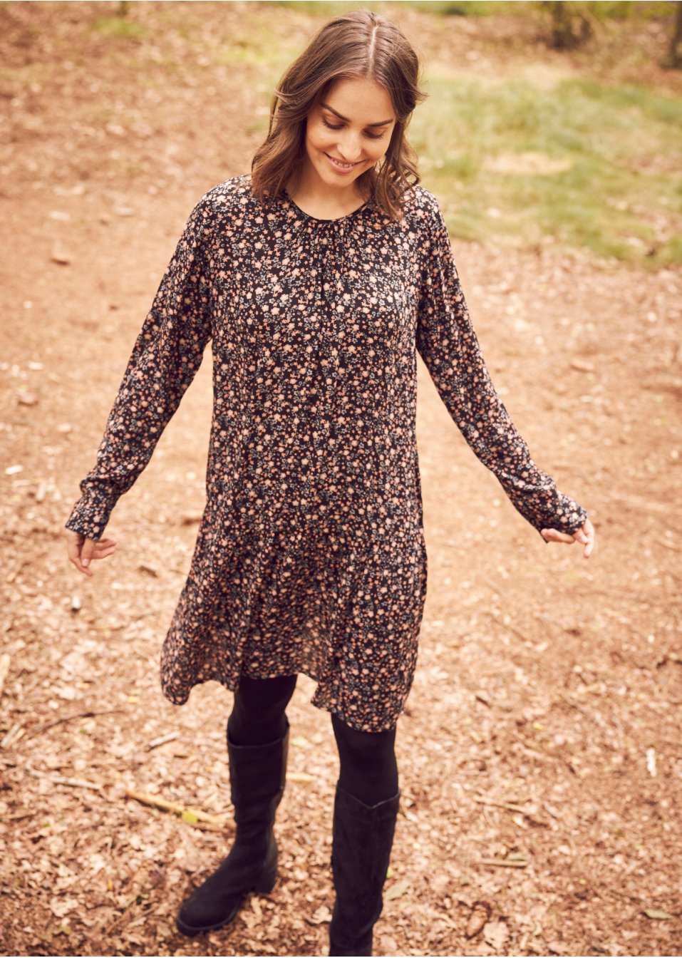 Robe tissée, manches longues