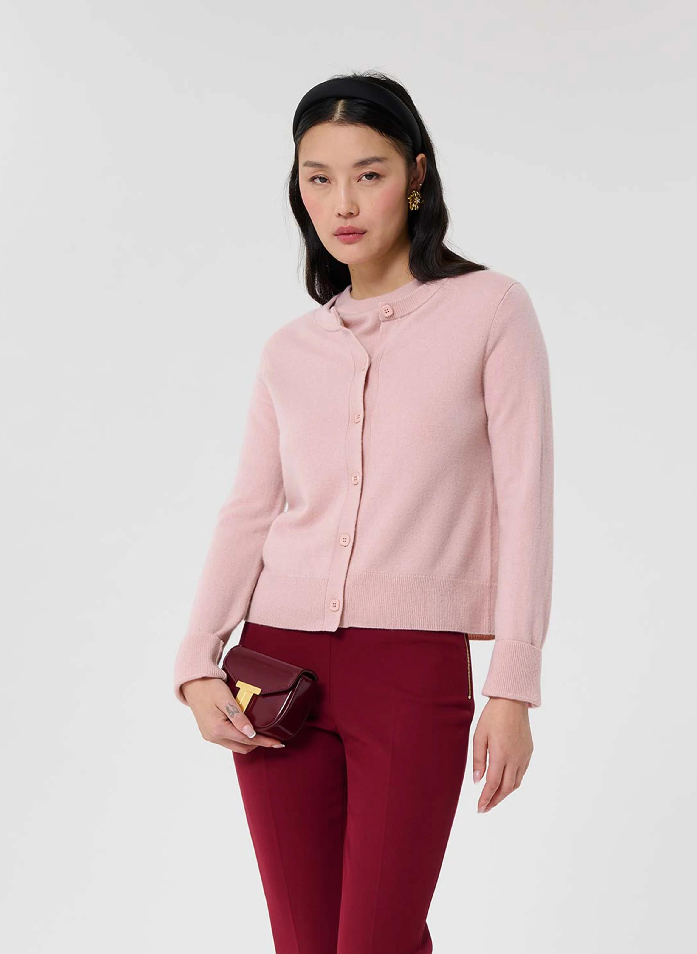 GUIDO - Cardigan boutonné en cachemire | Rose