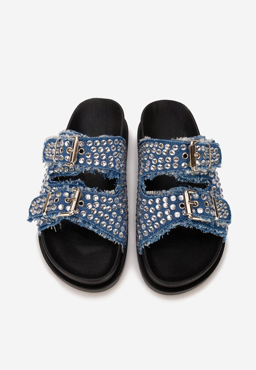 Pantoufles denim Cu talpa inalta Anamia V2