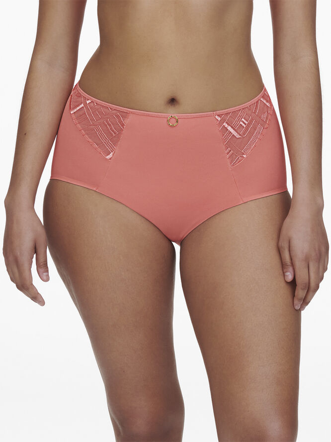 Chantelle Graphic Support High Waisted Support Full Brief Lyserød