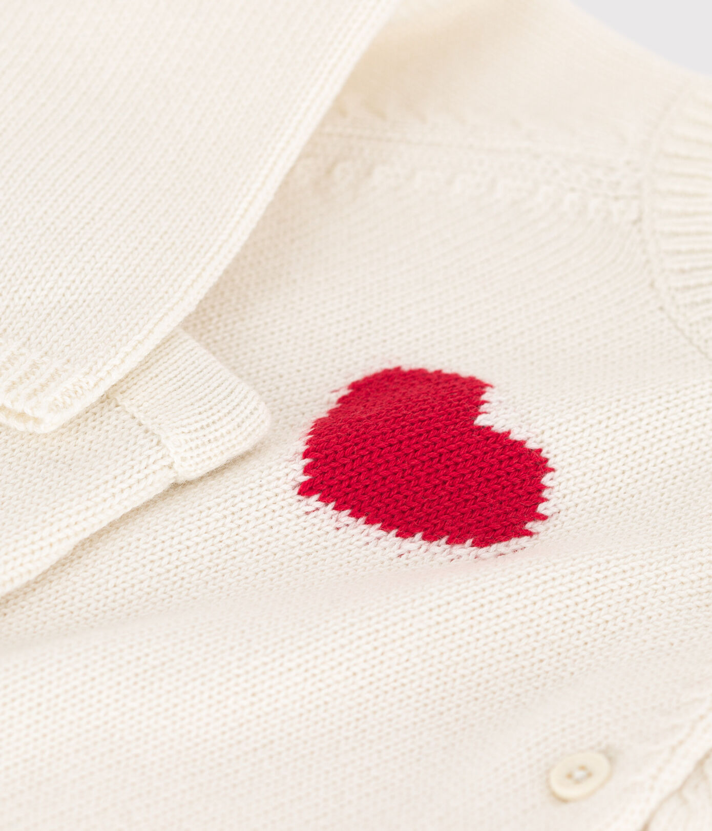 Ensemble en tricot laine et coton motif coeur bébé