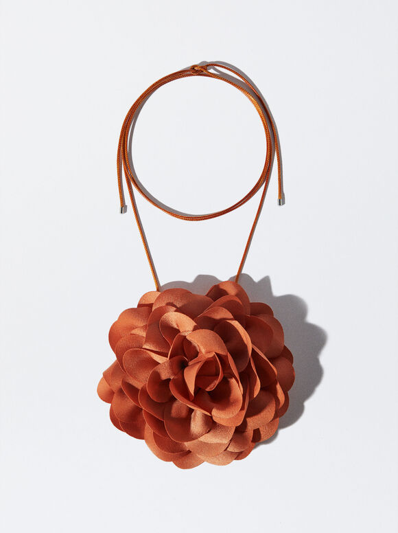 Gargantilha de flores - Laranja