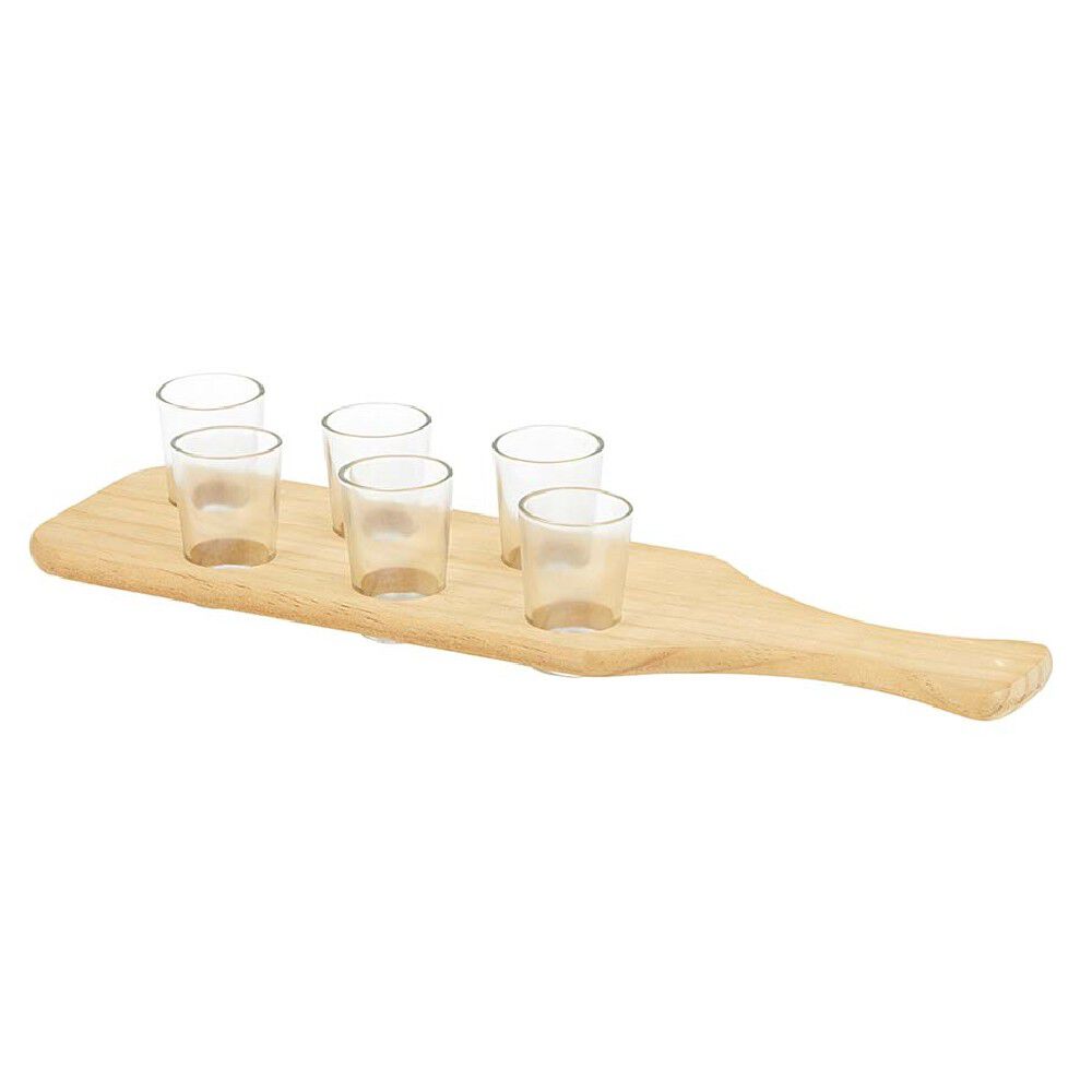 Planche cocktail avec 6 verres à shooter