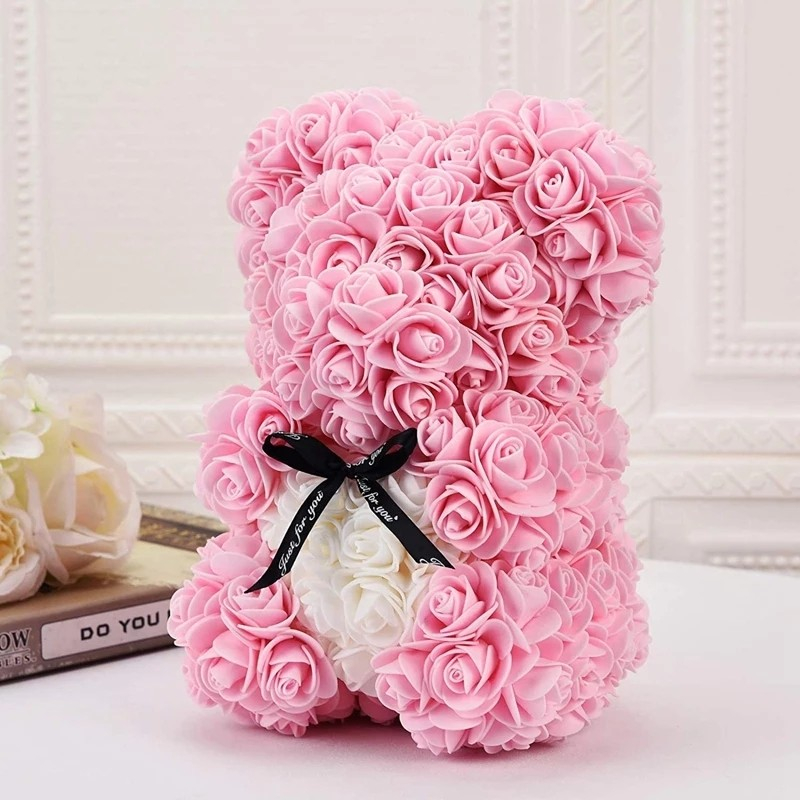 (500er Set) Ø30mm Romantische Blumen Konfetti Schaumstoff Rosen Deko Blumen - Rosa