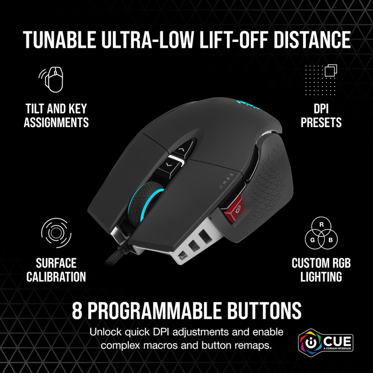 Corsair M65 RGB Ultra Tunable gamingmus (sort)