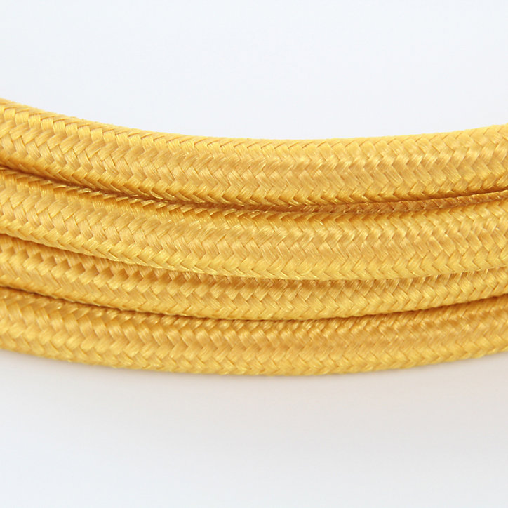 Câble en textile or Chacon 2m 2 x 0,75mm² HO3VVH2-F avec interrupteur