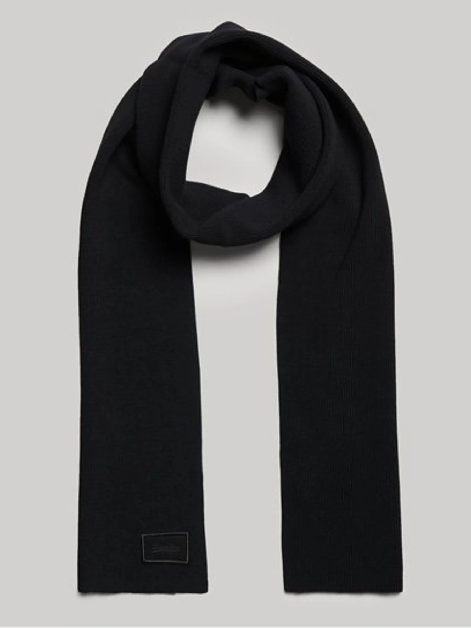 Zwart - Superdry - Gebreide sjaal met logo