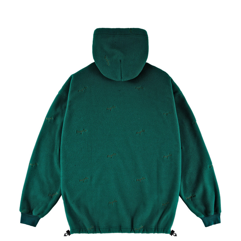 SWEAT À CAPUCHE EN POLAIRE BOUCLE - VERT