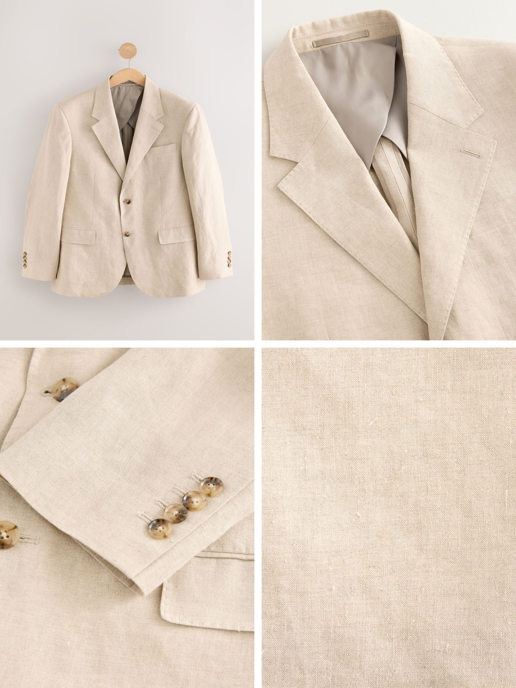 Pastelgeel - Slimfit Leomaster Italiaans 100% linnen colbert