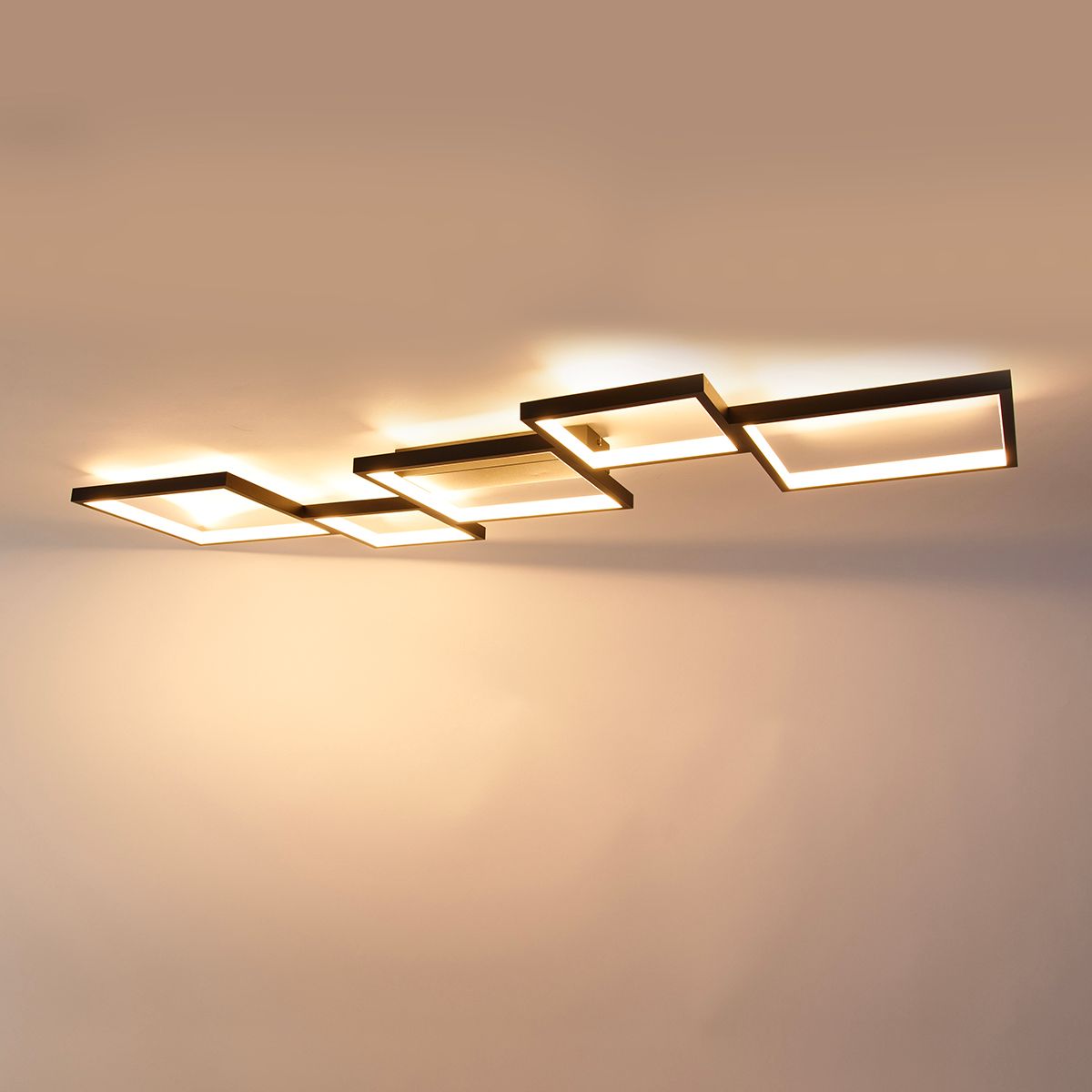 Plafondlamp zwart incl. LED 3 staps dimbaar 5-lichts - Lejo