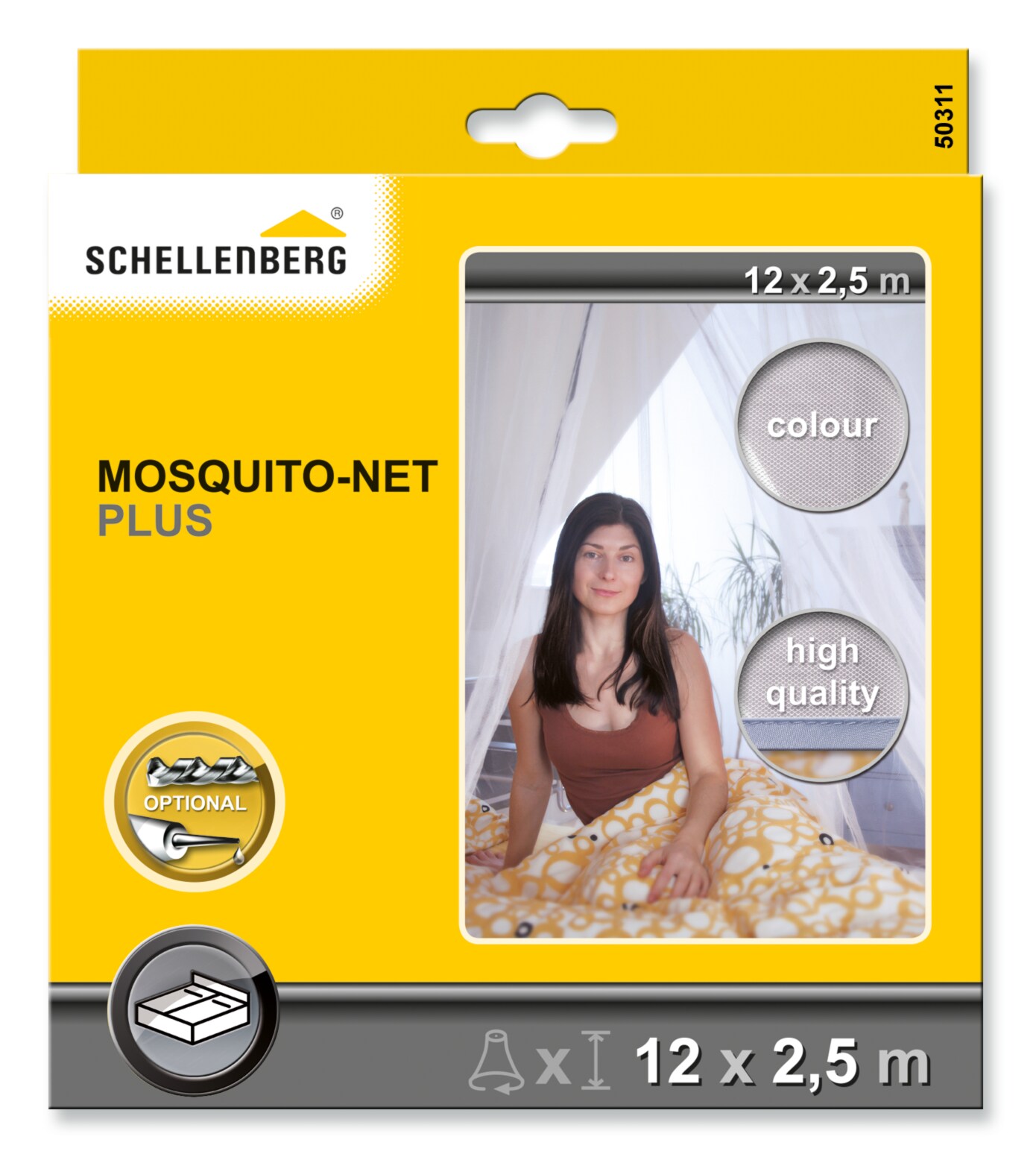 Schellenberg Moskitonetz PLUS weiß 2,5 m x 12 m