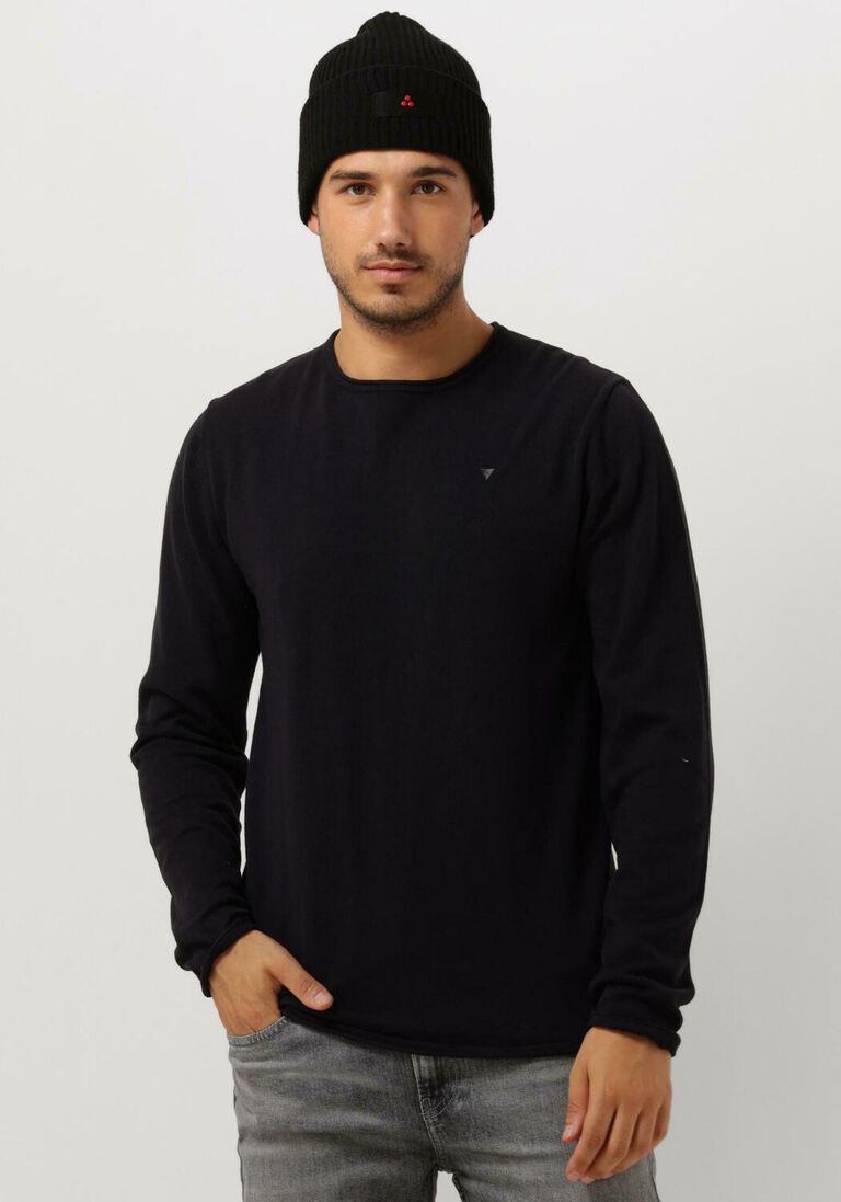 PUREWHITE antraciet purewhite trui flat knitted shirt with small logo on chest