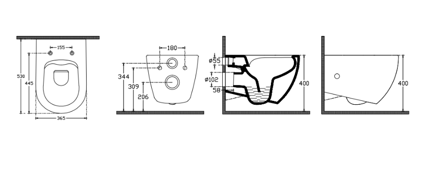 Isvea Infinity toilet met bidet warm/koud en softclose zitting wit glans