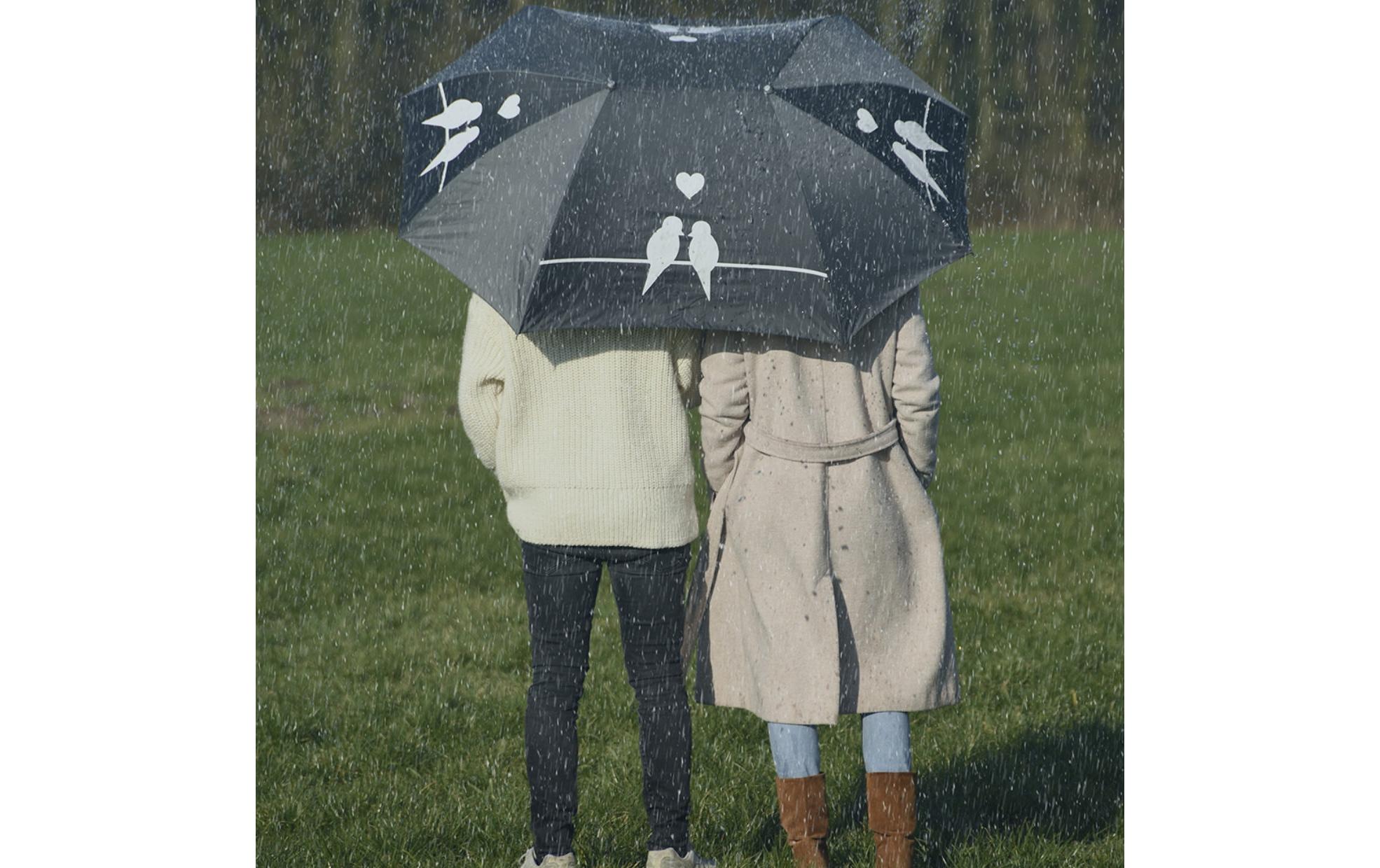 Partner-Regenschirm XL Grau/SchwarzSchirm für 2 Personen