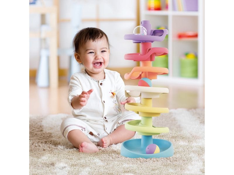 Quercetti PlayEco  Kugelturm mit Rasselbällen Lernspielzeug aus recyceltem Kunststoff