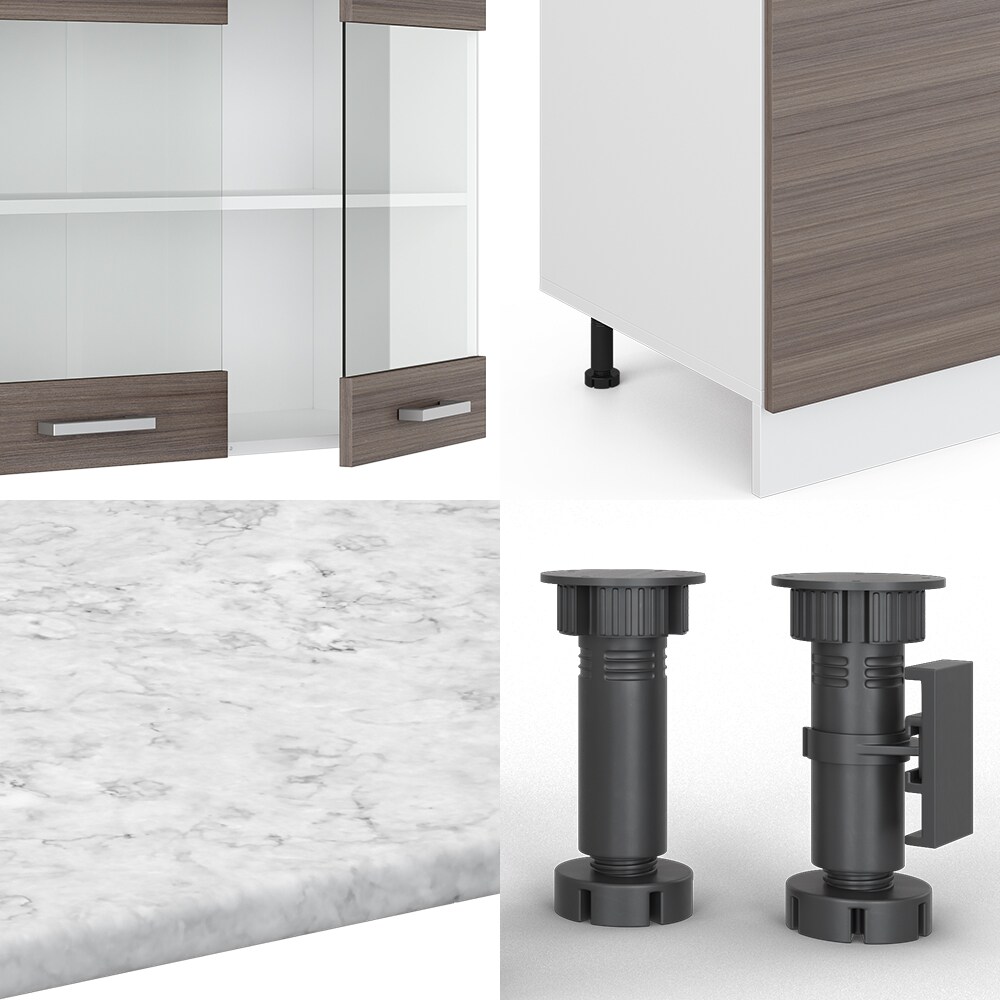 VICCO KÜCHE R-LINE 300 CM KÜCHENZEILE KÜCHENBLOCK EINBAUKÜCHE – EDELGRAU
