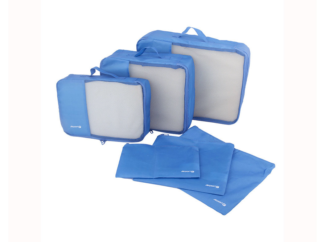 BOLSAS DE ARRUMAÇÃO AIRPORT AZUL 6 PEÇAS