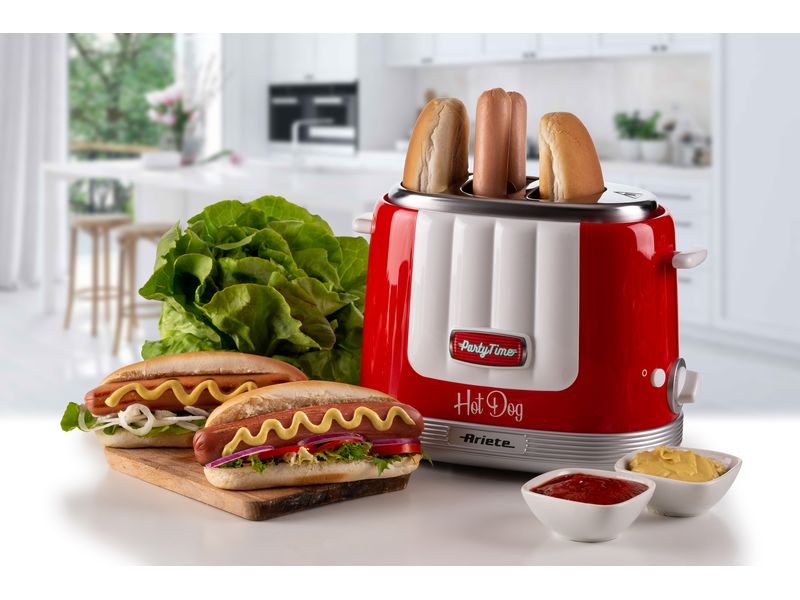 Ariete Hot Dog Maschine Party Time ARI-206-RD Rot/Weiss Hot Dog-Gerät