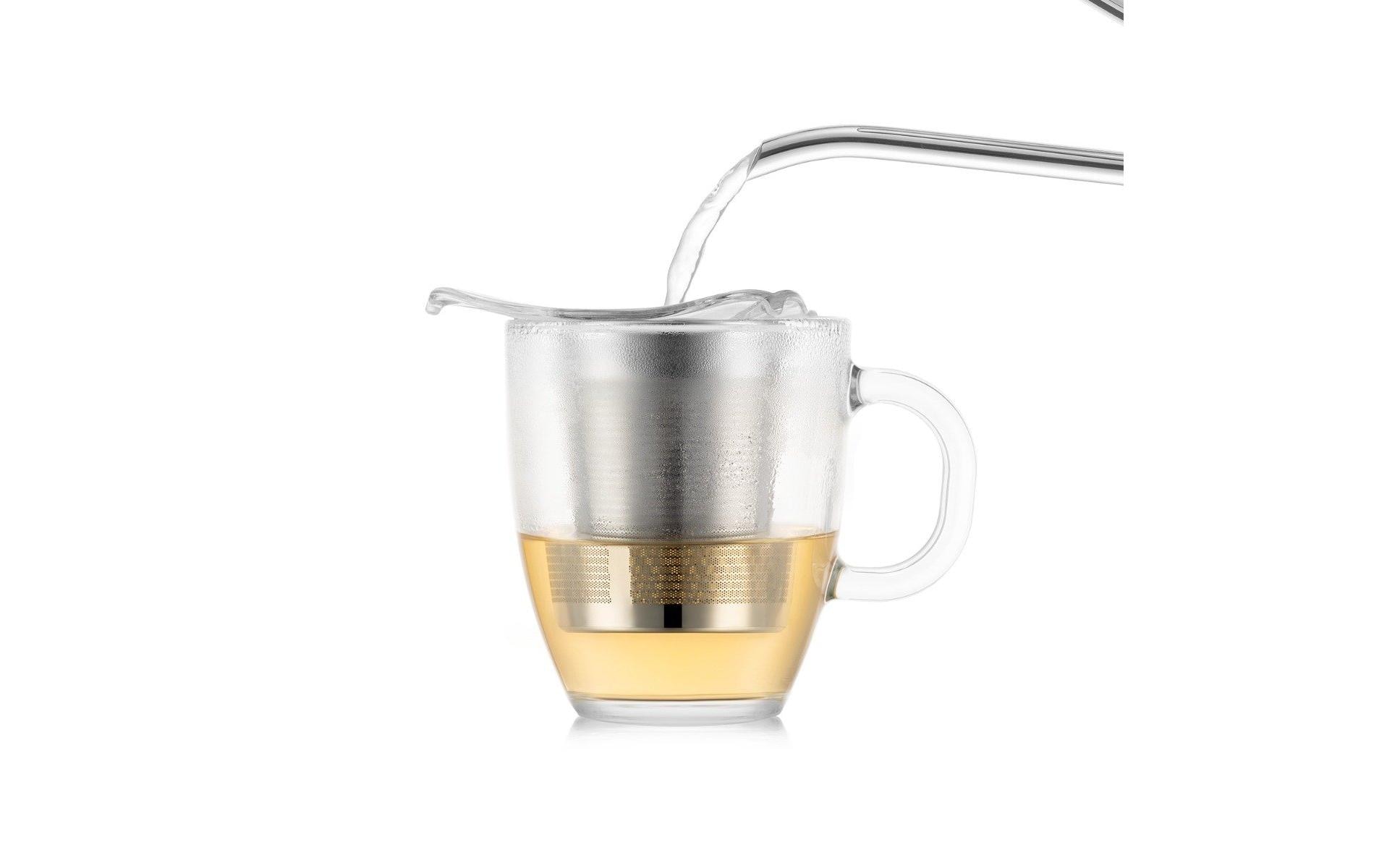 Glastasse mit Edelstahlfilter Yo-Yo Set Verchromt, 0.35 lSet Glastasse mit Edelstahlfilter