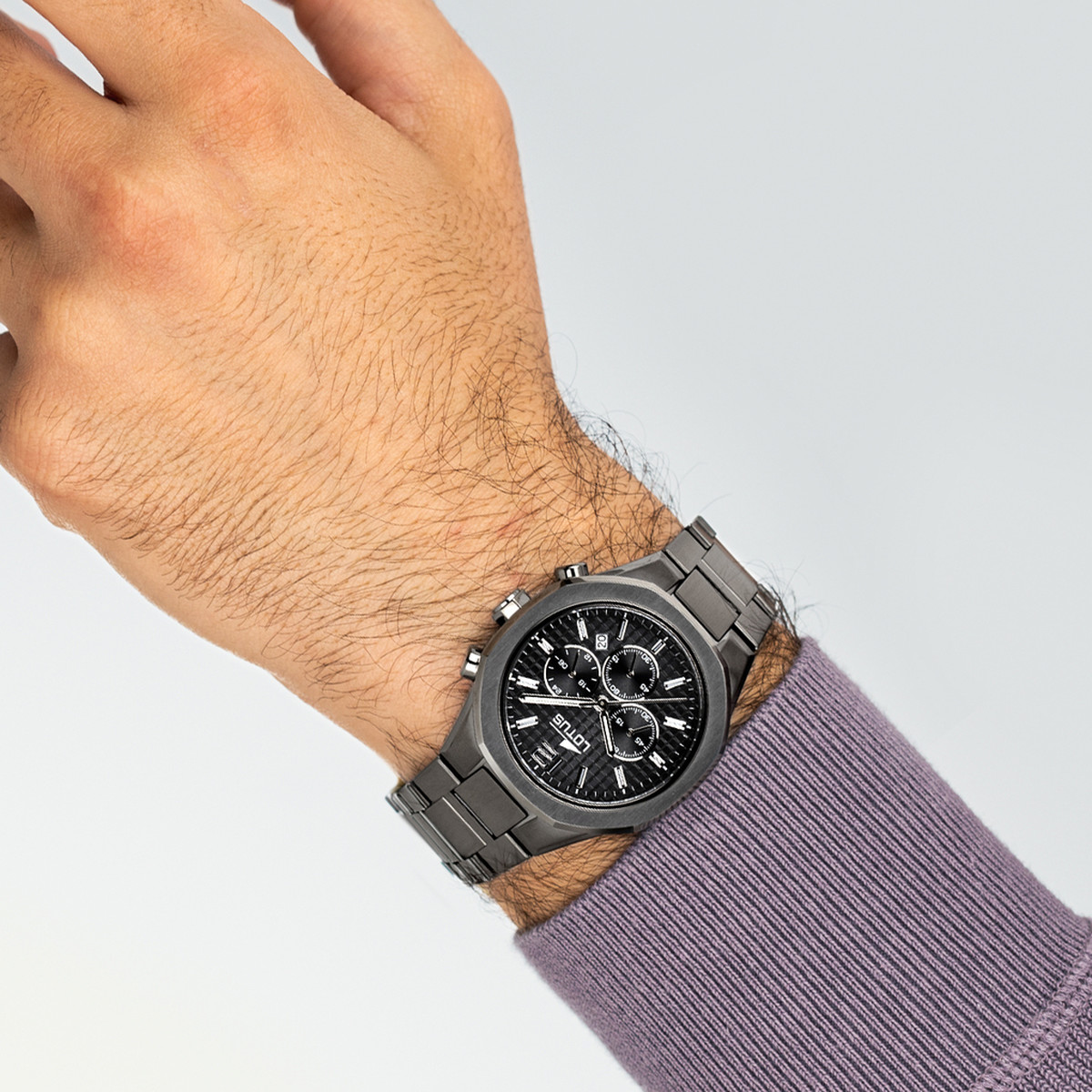 Montre LOTUS Excellent  homme chronographe acier noir