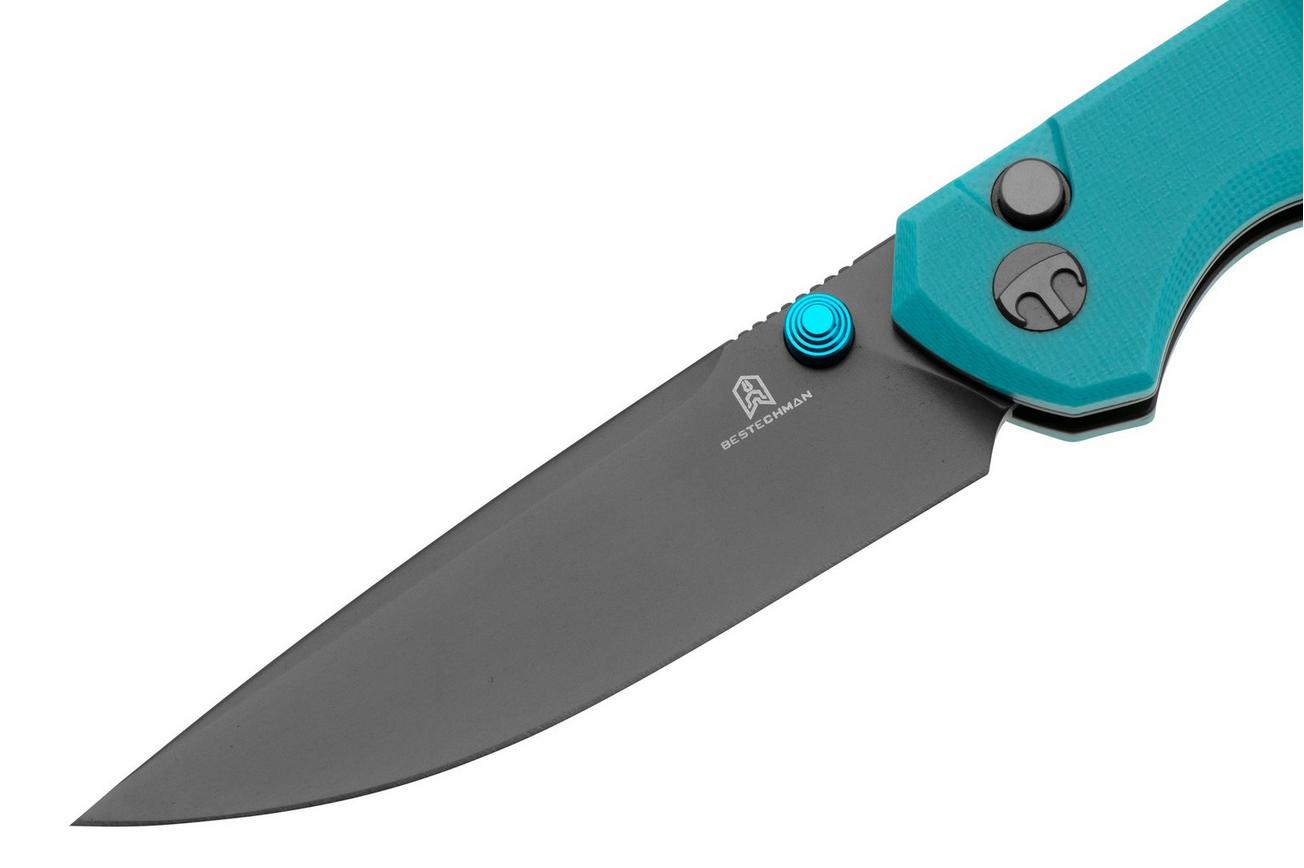 Bestechman Velix BMK07D PVD 14C28N, Blue G10 zakmes, Ostap Hel design