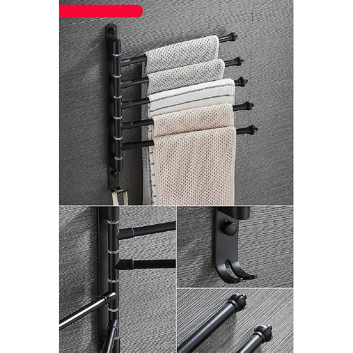 Barre de serviette Universal - Noir